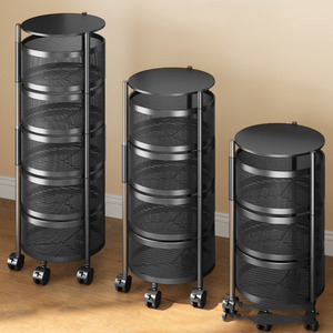 Soportes de almacenamiento multicapa de hierro fundido para cocina, estante de almacenamiento móvil para verduras con ruedas - Product Image 6