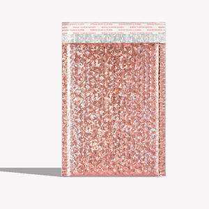 Thickened Colorful Silvery Laser Coating Non-Toxic 0.5 Mil Thick Silk Screen Printed Bubble Bag 25X30+4CM Air Express Beauty Bag - Product Image 3