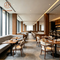 Ensemble de mobilier pour hôtel et restaurant Ron Group : solution tout-en-un, sièges rembourrés, table carrée en bois, chaise en tissu