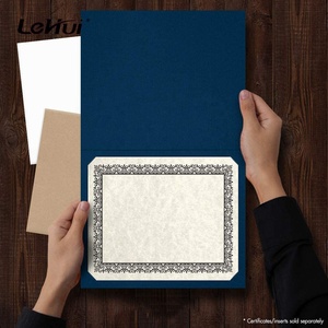 Nautical Blue/Black Linen <strong>Display</strong> <strong>Folder</strong> for Paper Awards 9.5*12 Paper Graduation Certification Holders - Product Image 3