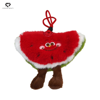 Aangepaste schattige superzachte pluche fruit speelgoed in avocado-vorm, gevuld met PP katoen, met borduurwerk, hanger, accessoires, cadeau