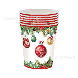 Ensemble de fournitures de fête jetables à succès : Assiettes en papier, guirlande artisanale, design thème carillons à vent Noël Blanc, simplicité moderne - Product Image 2