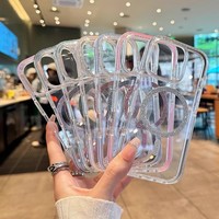 Coques de téléphone portable personnalisées en TPU de luxe, transparentes, étanches, antichoc, avec paillettes et aimants, vente en gros d'usine