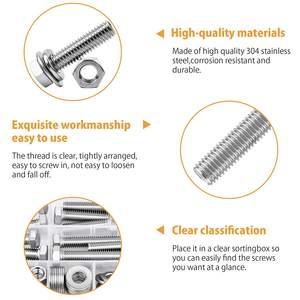 Grado <span class=keywords><strong>8.8</strong></span> 12.8 M8 M10 M12 in <span class=keywords><strong>acciaio</strong></span> <span class=keywords><strong>inox</strong></span> esagonale piena filettatura SS304 dadi <span class=keywords><strong>bulloni</strong></span> DIN933 finitura semplice - Product Image 5
