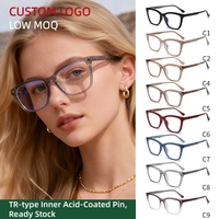 Monture de lunettes œil-de-chat sur mesure couleur gelée, style rétro transparent en TR, anti-lumière bleue pour boutiques