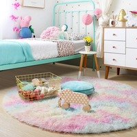 Tapis rectangulaire moderne de luxe, moelleux, épais moyen, en polyester écologique avec envers enduit de PVC, à poils coupés, fabriqué à la machine