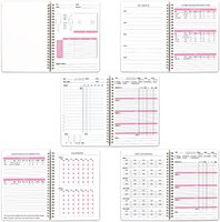 2023 A5 Logo personnalisé imprimé Fitness Journal planificateur habitude Tracker pour les entraînements fil et selle couture reliure emballé dans une boîte