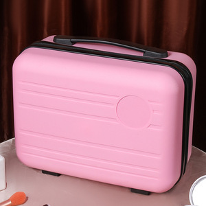 Pink 14-Inch Waterproof <b>Makeup</b> <b>Case</b> Large Capacity Lightweight Portable Cosmetic Bag For Travel With Zipper Closure - Product Image 1
