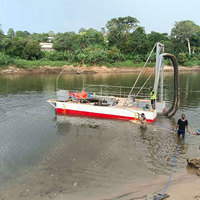 Drague à aspiration jet de 10 pouces 1800m³/h 110kW, bateau de pompage de sable diesel, portée de décharge de 1800m pour l'extraction et le dragage de sable de rivière