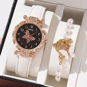 2 PCS Set Female 2023 New Luxury Ladies Watch Bracelet Set Quartz Wristwatch Women Watch CD105