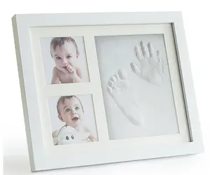 2023新款婴儿相框DIY婴儿里程碑手印套件婴儿足印相框