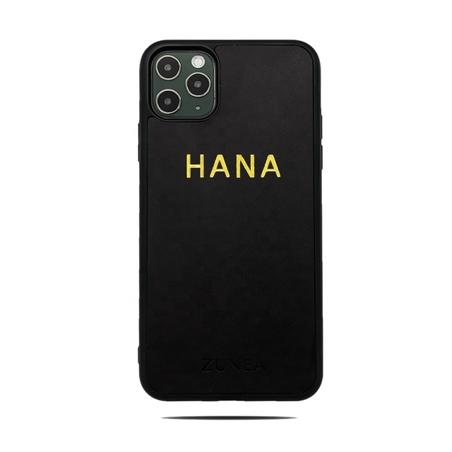 Smooth Plain PU Leather Customized Hot Stamp Emboss Personalized Mobile Phone case Covers Cellphone for iPhone 12 Pro
