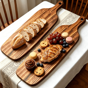 Juego <span class=keywords><strong>de</strong></span> 2 tablas <span class=keywords><strong>de</strong></span> cortar <span class=keywords><strong>de</strong></span> madera para <span class=keywords><strong>cocina</strong></span> con asas, multifuncionales, <span class=keywords><strong>de</strong></span> madera maciza, para cortar/serve queso. - Product Image 1