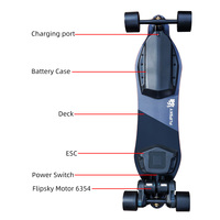 Livraison gratuite Flipsky F2 Esk8 Longboard Skateboard électrique avec planche en fibre de carbone, glisse fluide et silencieuse, installation facile