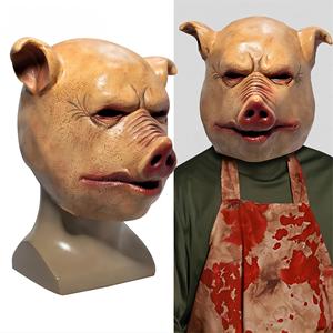 Máscara de Látex Ecológica de Cabeza de Cerdo de Terror para Disfraz de Mascarada, Cosplay de Animal, Cara Completa, con Logotipo Personalizado, para Fiesta de Halloween 2026 - Product Image 1