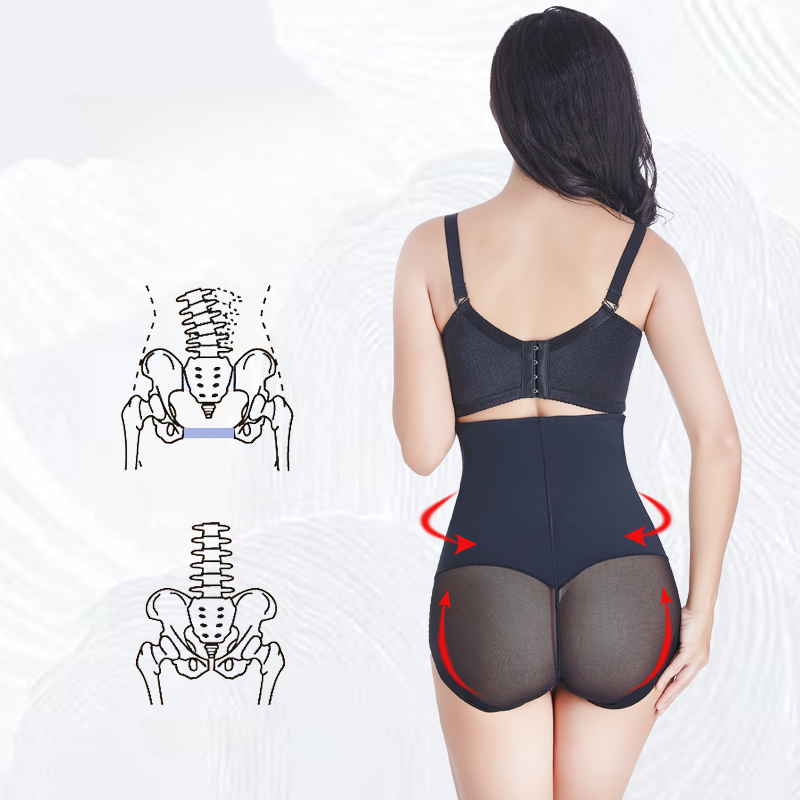 Tummy-Control Waist Trainer (4129): back view showing seat coverage and shaping construction
