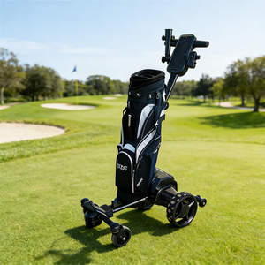 Chariot de golf électrique pliable auto-équilibrant léger avec batterie au lithium et support parapluie - Product Image 1