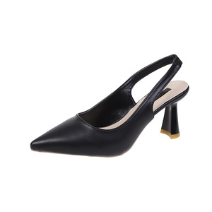 S3932R Zapatos de Oficina de Tacón Fino y Punta Cerrada para Mujer, con Cierre de Botón y Doble Correa, Nuevo Estilo - Product Image 1