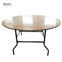 Tables de banquet pliantes en bois modernes pour hôtels et restaurants, tables rondes pour événements, fêtes, mariages, repas en plein air et dans les fermes
