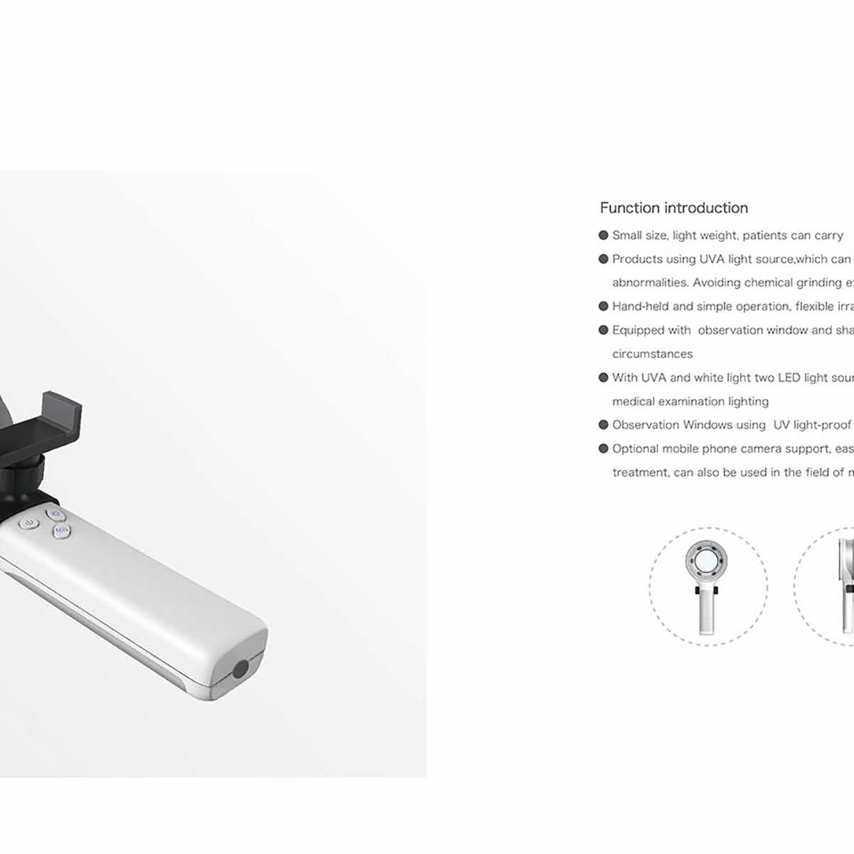 Lupa médica mini portátil aprobada por la CE anti-UV de dos luces para uso en hospitales o en el hogar
