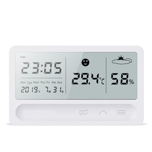 Kỹ Thuật Số Nhiệt Kế Đo Độ Ẩm Đa Chức Năng Tự Động Điện Tử Nhiệt Độ Độ Ẩm Màn Hình Đồng Hồ Báo Thức Màn Hình LCD Lớn Màn Hình - Product Image 1