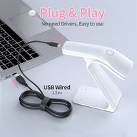 Escáner de Códigos de Barras USB con Cable Ayan 2D, Escáner Portátil de Códigos QR con Sensor CMOS y Soporte, en Stock
