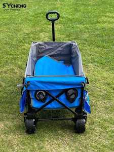 Chariot pliable à quatre roues en acier robuste avec grande capacité pour le camping en plein air, la randonnée et l'utilisation en jardin - Product Image 6
