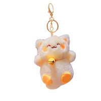 En gros, Porte-clés pendentif en peluche super douce, motifs chat porte-bonheur et ours mignons, petit format, anti-stress, pour anniversaire, avec technique de lavage, en boîte