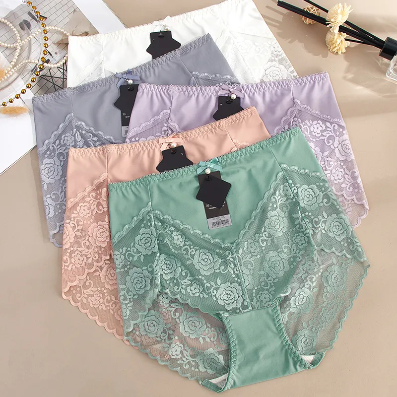 OEM&ODM Hollow out comfortable women's panties sexy underwear lingerie ladies transparent briefs plus size women panties