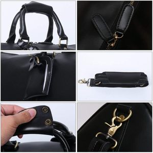 Bolsa de Gimnasio Plegable Grande Unisex de Cuero Genuino con Cierre Transparente, Impermeable, de Gran Capacidad, para Viajes Cortos - Product Image 4