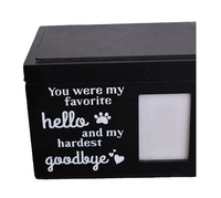 Urnas de madera para mascotas de alta calidad para cenizas de perros y gatos con álbum de fotos e impresión de pata