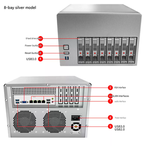 เซิร์ฟเวอร์ BKHD Xeon E5 V4 8 Bay NAS พร้อมพอร์ต LAN 4 ช่อง 2 พอร์ต 5G DDR4 รองรับ Dual M2 NVMe แบบ Hot Swap - Product Image 4