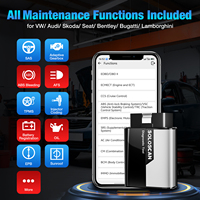 KINGBOLEN Soloscan para Audi, Escaneo Completo del Sistema, Codificación de ECU, Herramienta de Diagnóstico Negra, OBD 12V, 1 Año de Garantía, Lector de Códigos