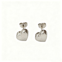 Parures de bijoux en acier inoxydable en gros : Collier, bracelet, boucles d'oreilles et bague minimalistes en forme de cœur, étanches, pour femmes