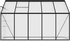 Grande <span class=keywords><strong>serre</strong></span> d'extérieur à toit incliné en polycarbonate et <span class=keywords><strong>aluminium</strong></span> avec installation rapide et facile et porte à charnières - Product Image 5