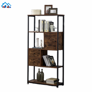 Estantería alta de madera y Metal para libros, mueble de almacenamiento de exhibición, estilo moderno, a la venta - Product Image 5