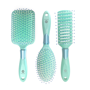 Juego de cepillos para el cabello OEM personalizado, cepillo tipo paleta con cojín y ventilación, 4 piezas, cerdas de nailon, antiestático, para desenredar, venta al por mayor con marca privada - Product Image 6