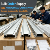 Profilé en aluminium 6063 durable pour éclairage LED, accessoires complets pour la fabrication de luminaires linéaires
