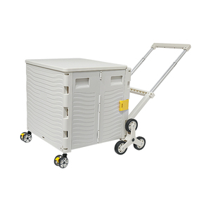 थोक एल्यूमीनियम हैंडल शॉपिंग ट्रॉली कार्ट 85l 100 किलोग्राम प्लास्टिक फोल्डिंग सीढ़ी सीढ़ी की खरीदारी ट्रॉली गाड़ी - Product Image 4