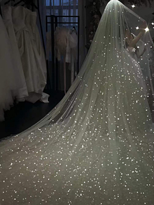 क्वीन्सटाउन फैंसी दुल्हन लक्जरी ग्लिटर ब्राइडल विल्स एक परत लंबी निशान हाथी की एक परत लंबी निशान वाली महिला - Product Image 6