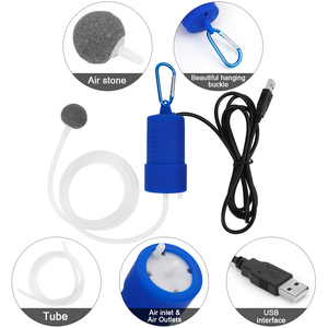 Pompe à air pour aquarium BARST JIER USB, ultra-silencieuse, en plastique/silicone, cylindrique, pour la création de brume, pour aquariums, extérieur, bureau - Product Image 3