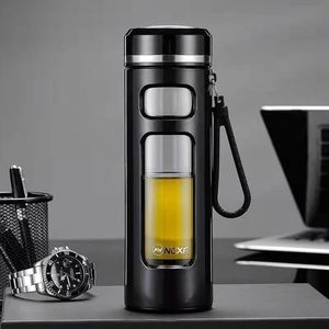 Tasse à thé en verre trempé incassable, résistante aux chutes et aux hautes températures, en borosilicate double couche, style chinois, pour usage au bureau - Product Image 4