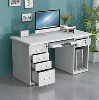 Bureau moderne convertible en métal et acier Tiroirs pratiques Table d'ordinateur pour le personnel de la maison ou du bureau