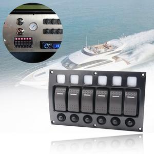 Light 6 Gang Switch Marine Boat Rocker Caravan Switch Panel para coche barco Rv Truck Bus Yacht - Product Image 3