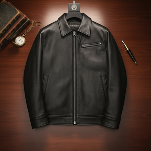 Giacca Casual in Pelle di Capra di Alta Qualità per <span class=keywords><strong>Uomo</strong></span>, Stile Bomber Personalizzato, Produzione OEM con MOQ Basso - Product Image 5