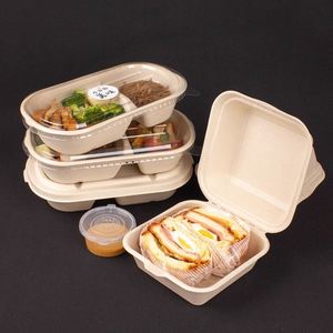 Tazones Desechables para Ensalada de Fibra de Caña de Azúcar con Tapas, Recipientes para Comida para Llevar - Product Image 2