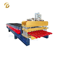 Machine de formage à froid de tuiles émaillées, fabrication chinoise directe, entièrement automatique, contrôle PLC, haute précision pour tôles de toiture.