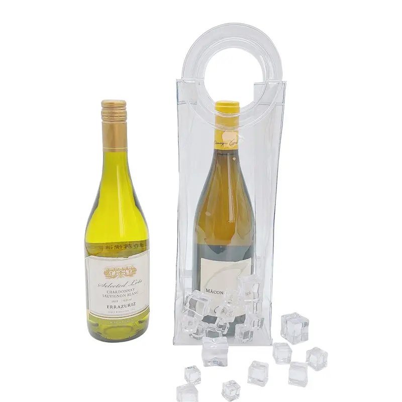 LECK-BEWEIS Transparente PVC Wein Chilling Tasche champagne taschen Bier Flasche Verpackung Kühler Eis Tasche