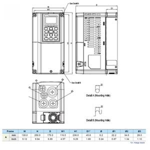 Variateur de fréquence série VFD-CP2000+ VFD022C43A-21 2,2 kW 3 CV 460 V Triphasé en stock – Meilleures ventes - Product Image 3