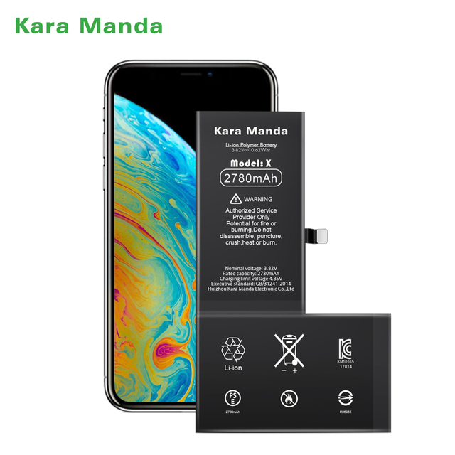 Kara Manda Cell Phone Battery Fact 1:1 Mobile Phone Battery for iPhone 6 6s 7 8 Plus X Xr Xs 11 12 13 14 15 Pro Max 5 5c 5s Se
